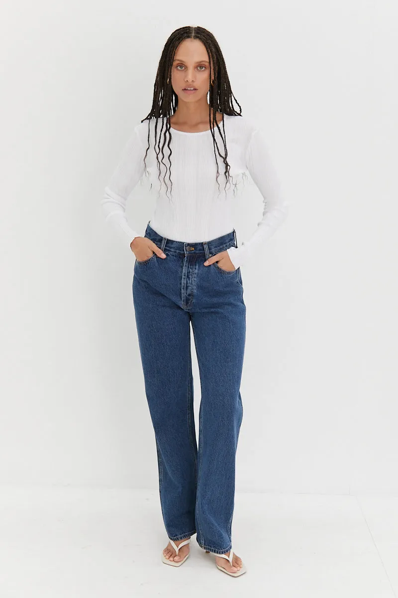 Ribbed Bodysuit - White