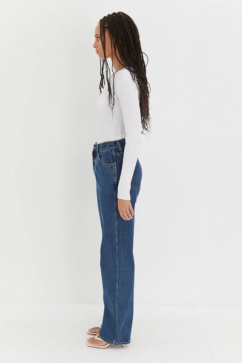 Ribbed Bodysuit - White