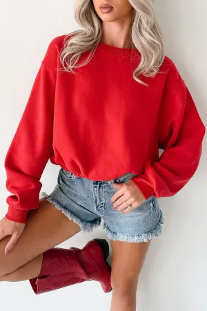 SoftLining Smooth Interior Lining Right At Home Elastic Hem Sweatshirt (Red)