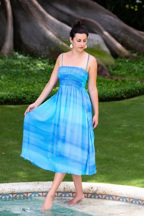Daily Essential Nature Glow Rio Dress / Blue Watercolor