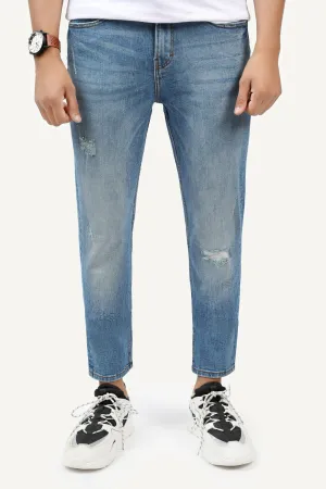 Ripped Denim Slim Fit Jeans