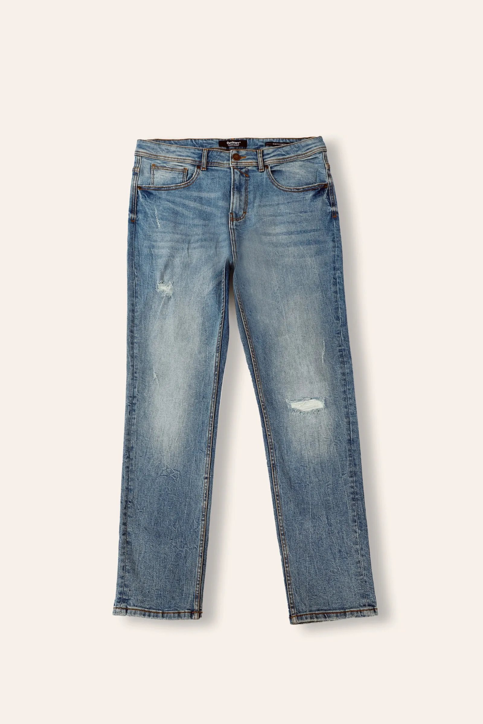 Ripped Denim Slim Fit Jeans