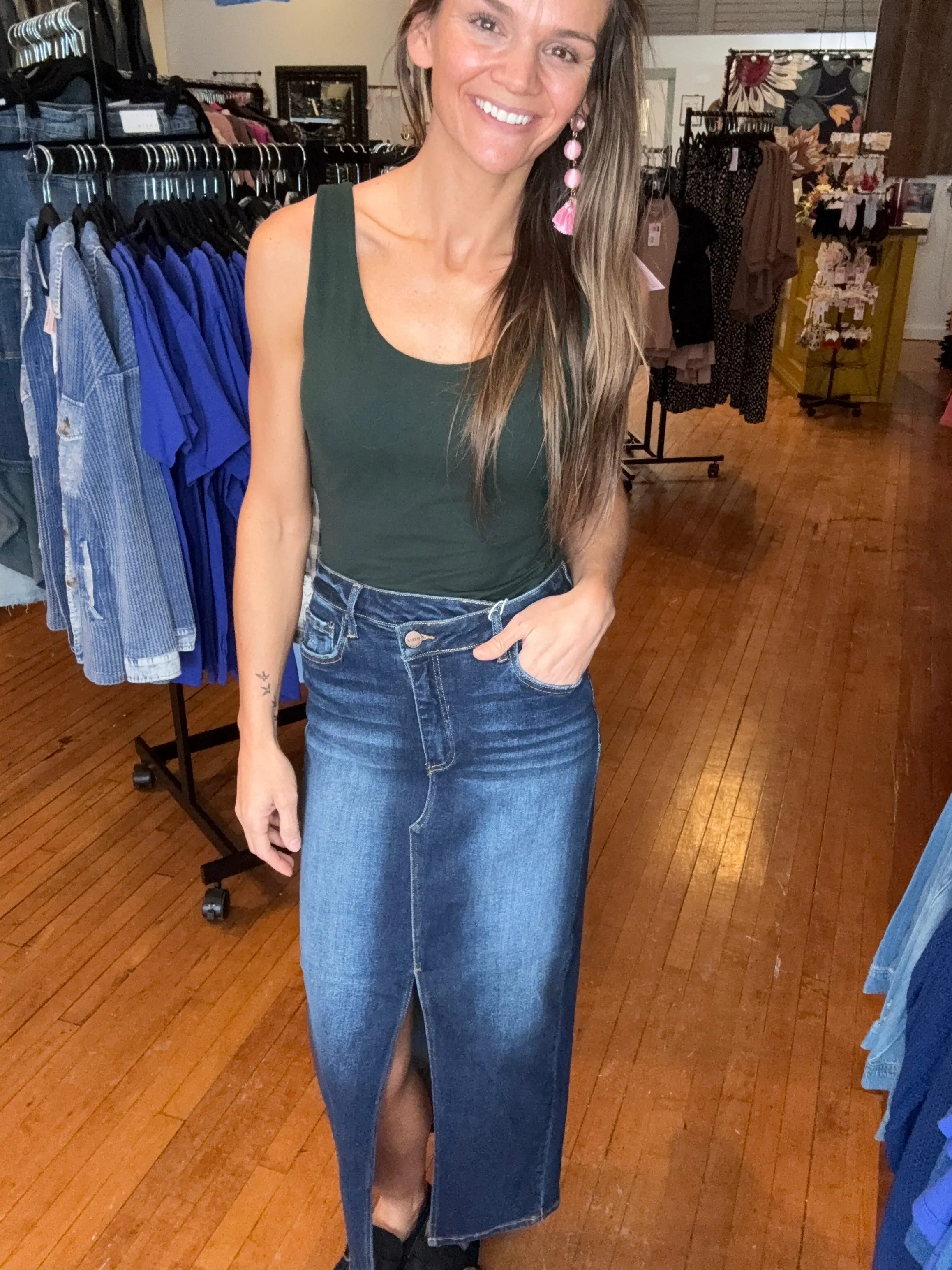 RISEN- WHINNIE DENIM SKIRT