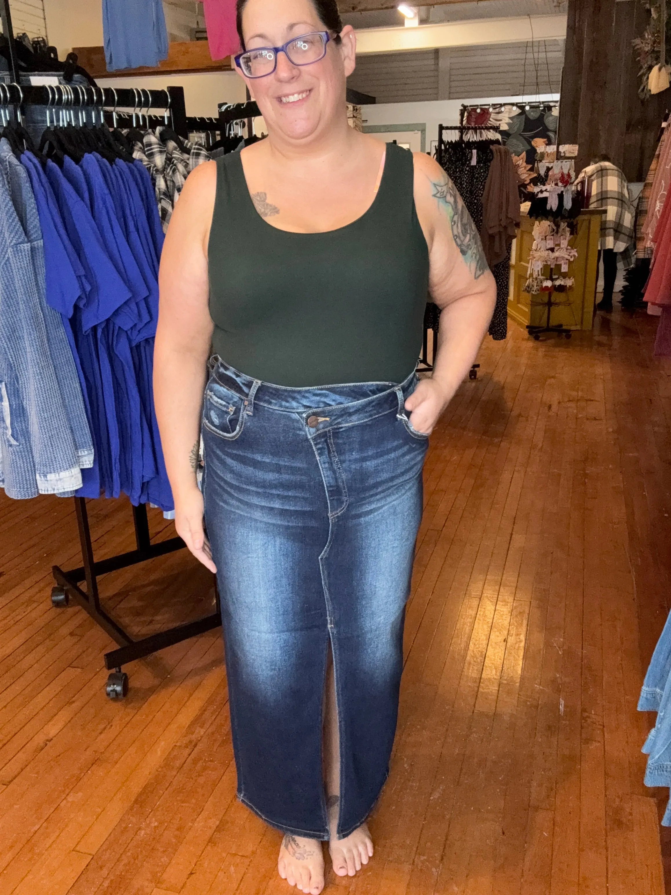 RISEN- WHINNIE DENIM SKIRT
