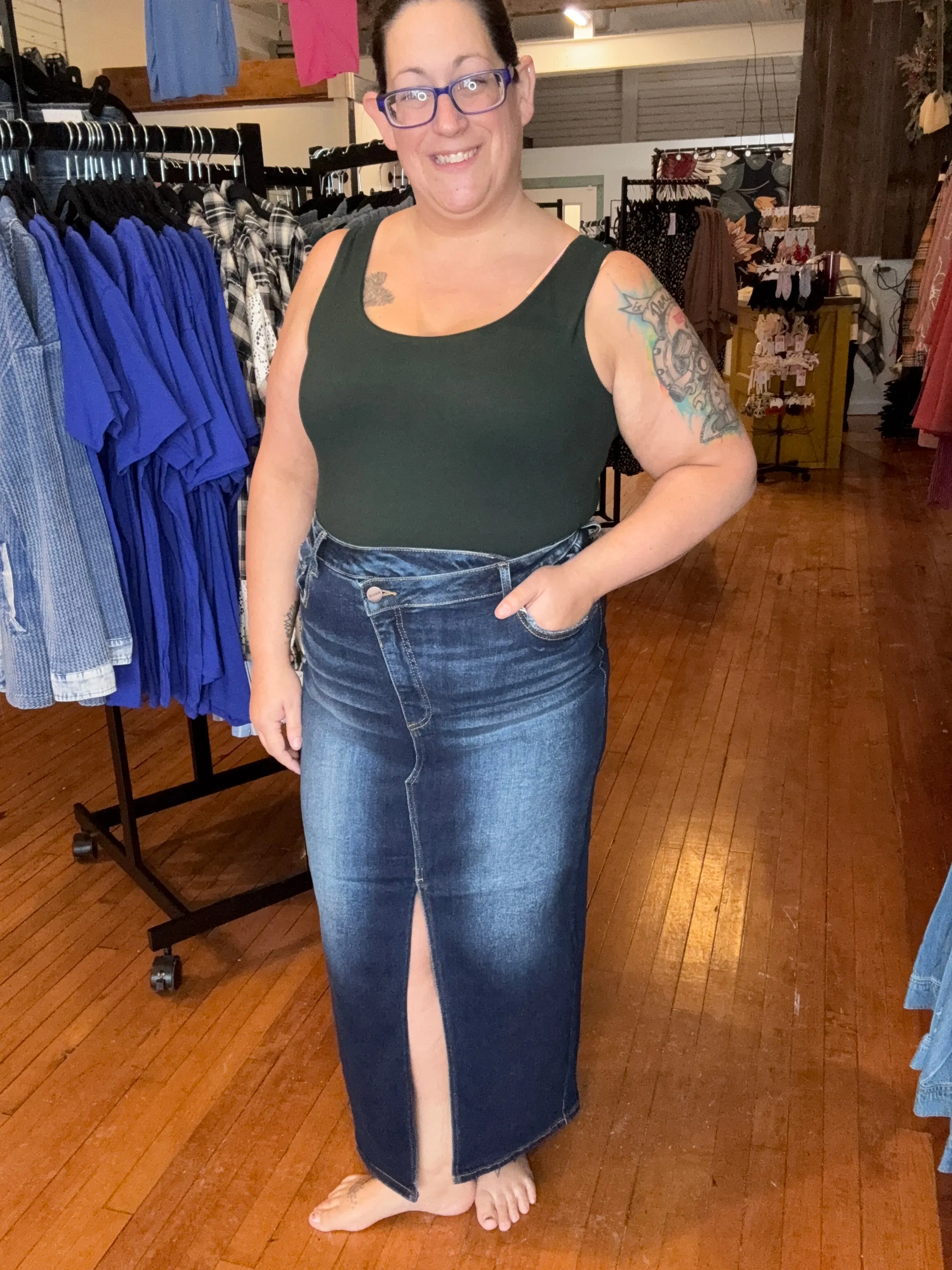 RISEN- WHINNIE DENIM SKIRT