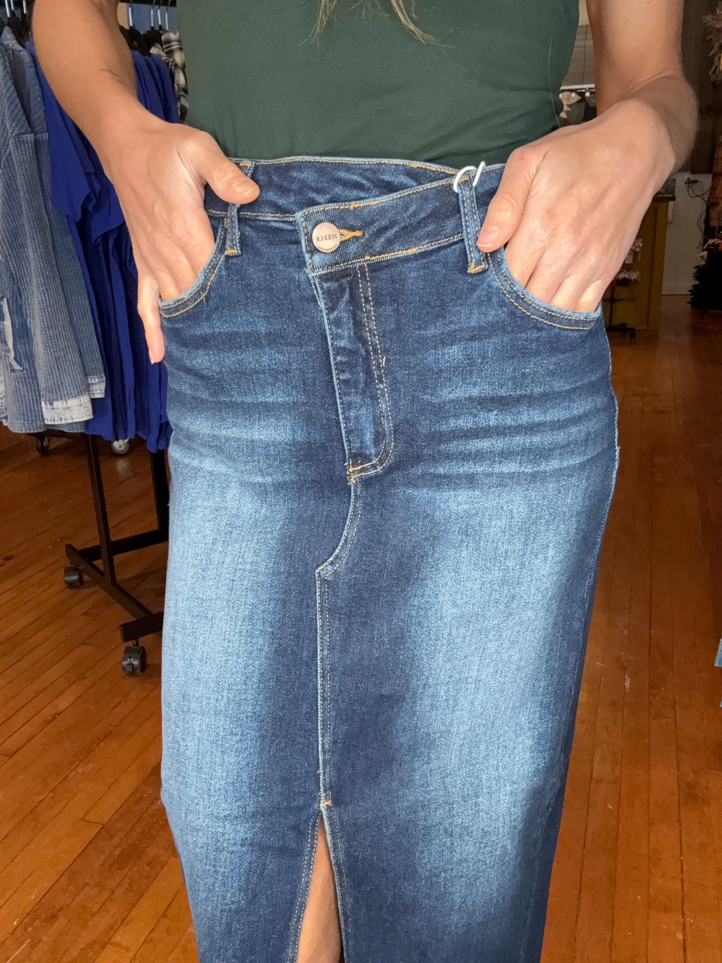 RISEN- WHINNIE DENIM SKIRT