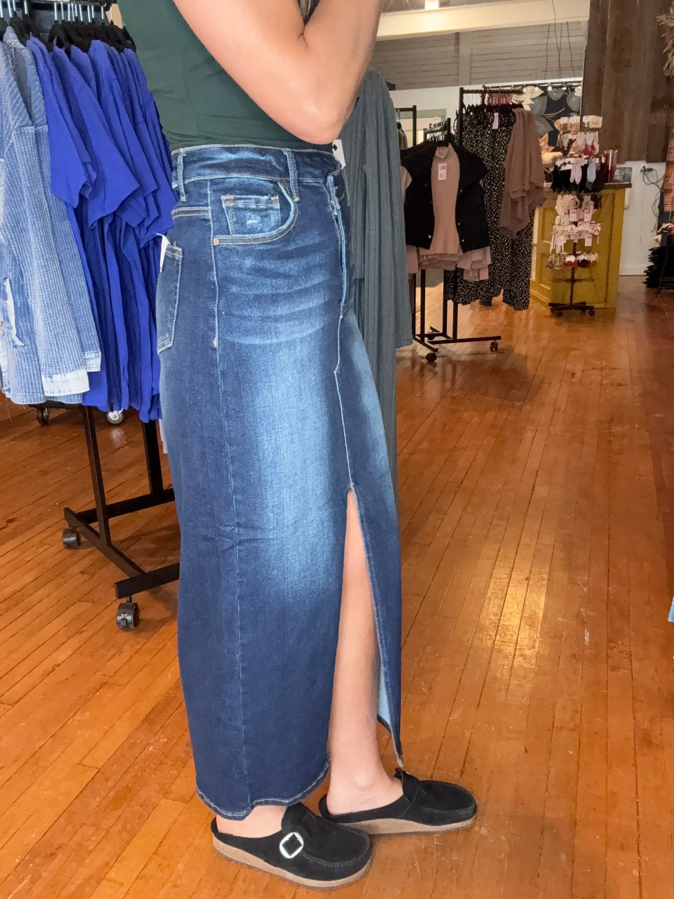 RISEN- WHINNIE DENIM SKIRT