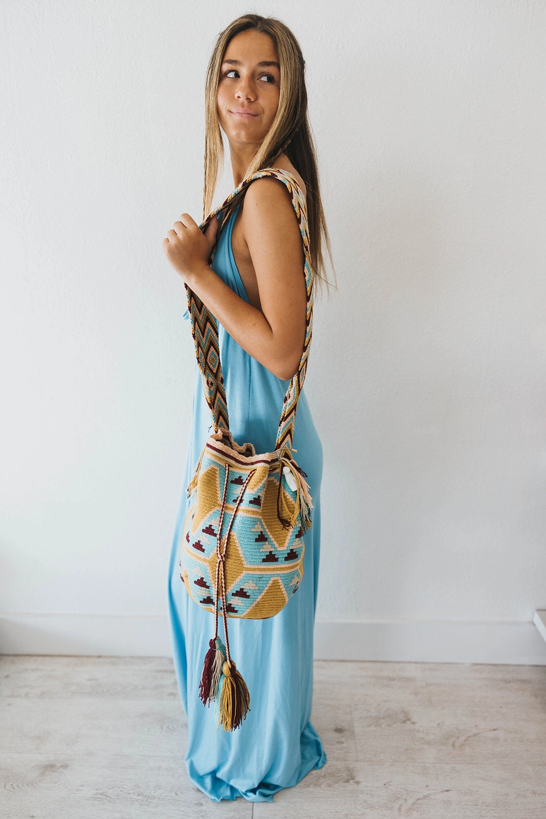 Beaded-Edge River Maxi Dress