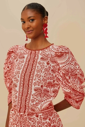 River Ride Blouse Red NonScratchyLining NonIrritatingTags