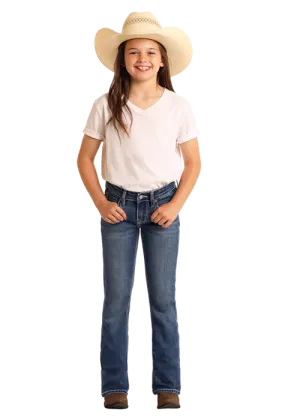 Rock & Roll Girl's Embroidered Star Bootcut Jean