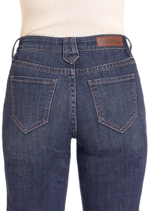 Rock & Roll Women's Mid Rise Diamond Loop Trouser Jean