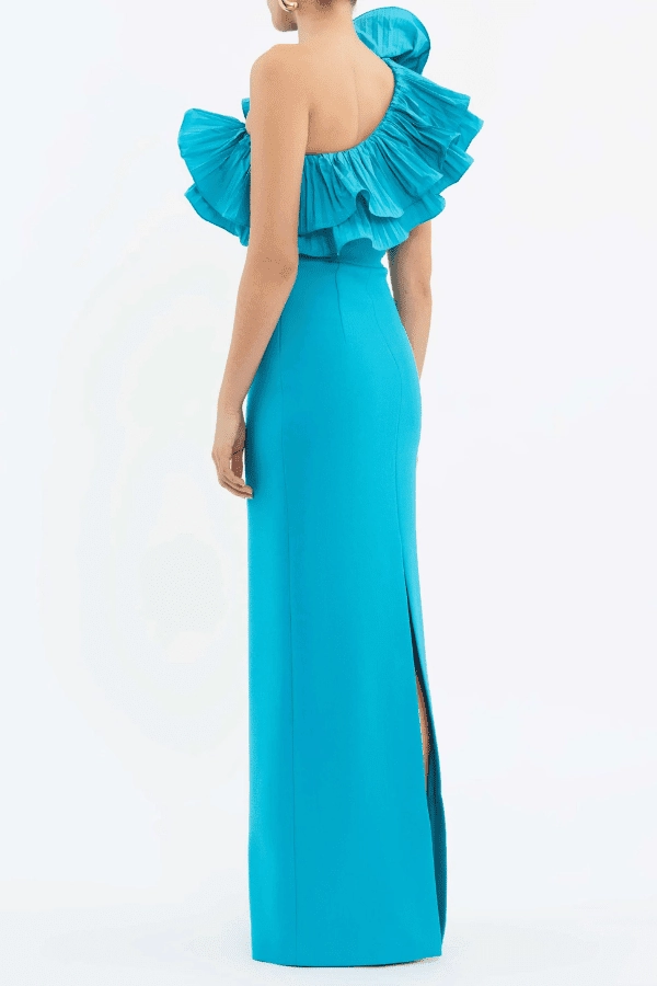 Ella Gown Blue Textured Layers