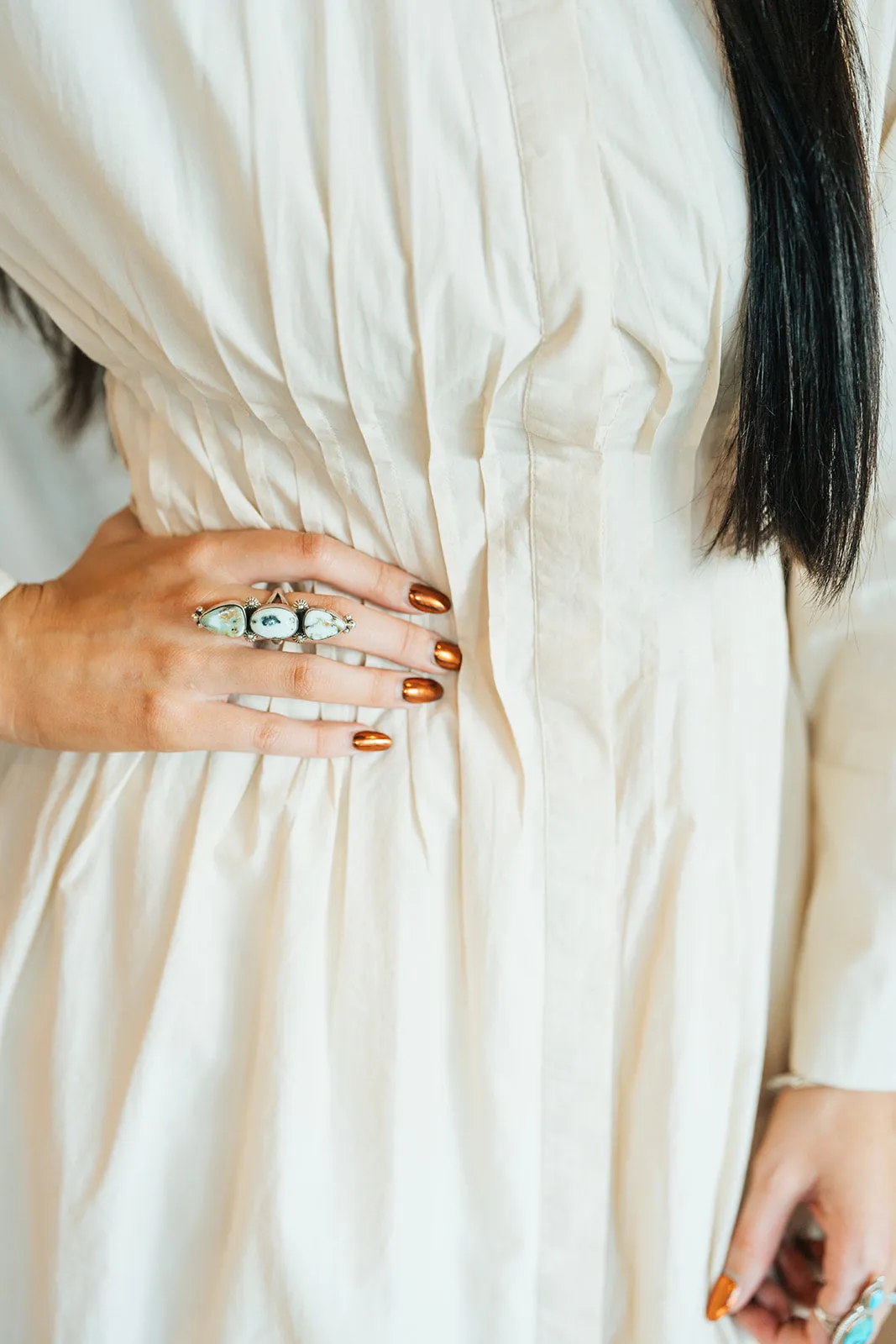 Rosabella Midi Dress in Vintage Ivory