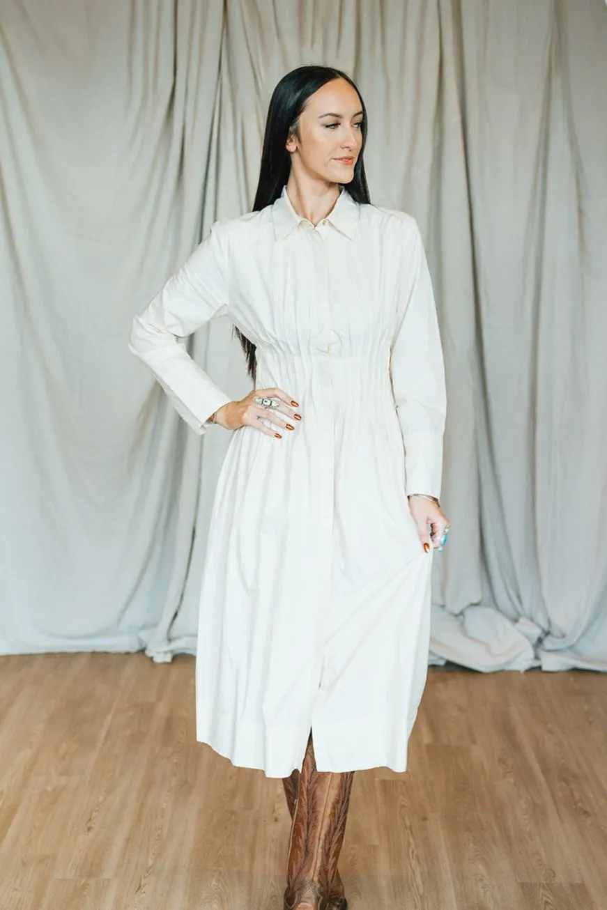 Rosabella Midi Dress in Vintage Ivory