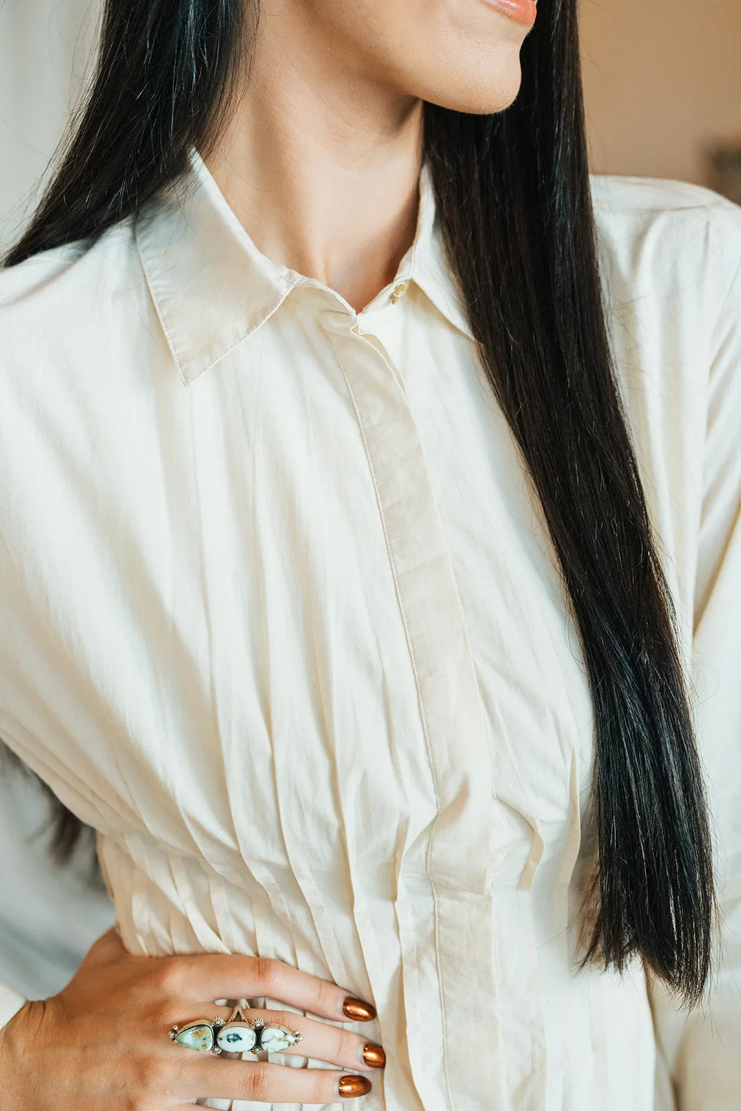 Rosabella Midi Dress in Vintage Ivory
