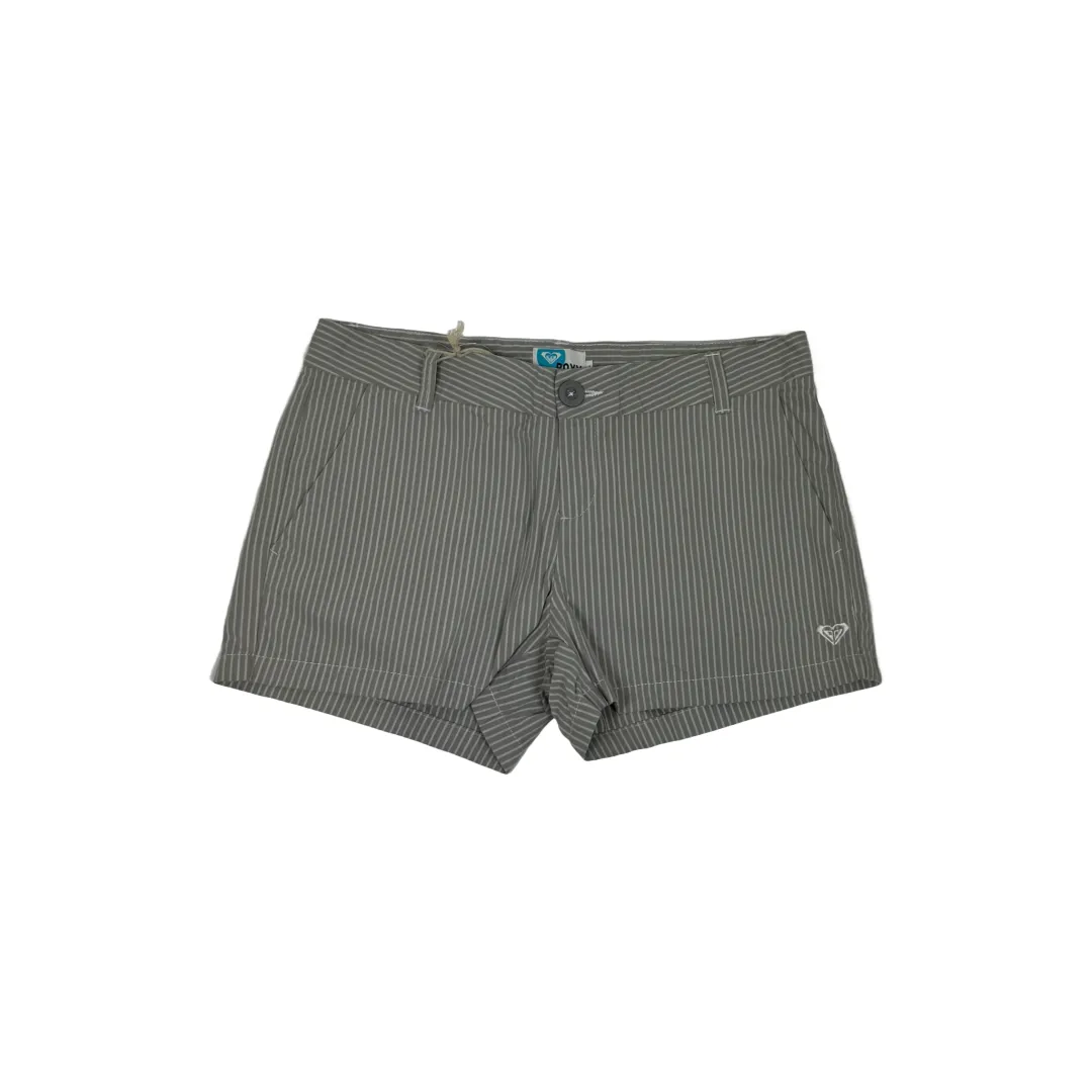 Roxy Grey Striped Chino Shorts