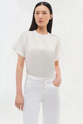 Addy T-Shirt White AllDaySoftness Flattering Drape
