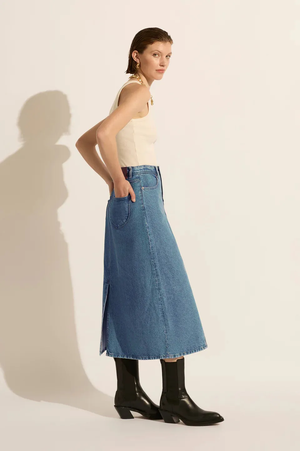 Ruby Denim Maxi Skirt _SALE
