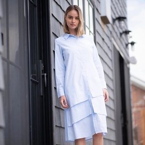 Ruffle shirt dress [Final Sale] Street Motion Sunset Look