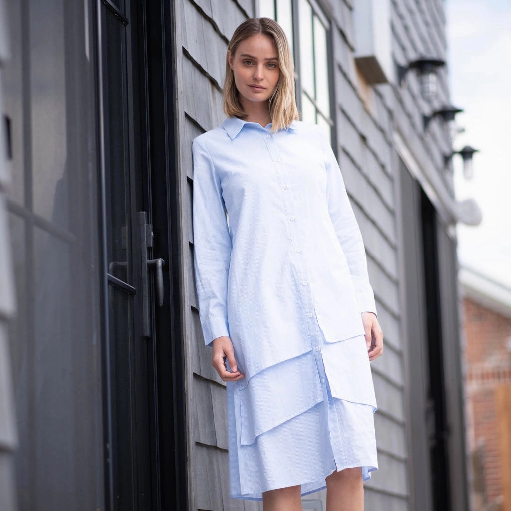 Ruffle shirt dress [Final Sale] Street Motion Sunset Look