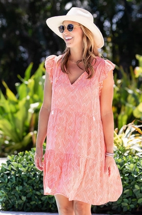 Nantucket Dress / Coral Block Easy Pretty Refined Simplicity