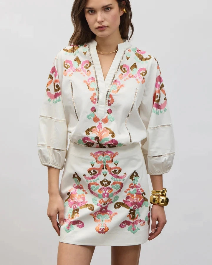 Rylie Top Whipped White ZipClosure ReinforcedArmholes