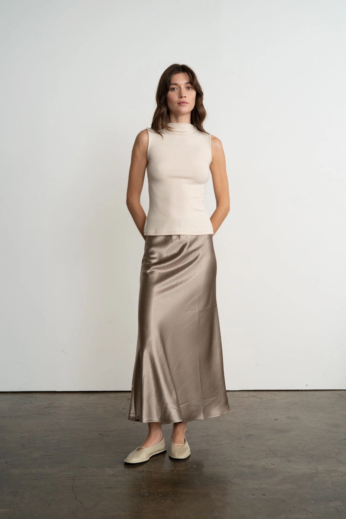 SABRINA SATIN LONG SKIRT Vibrant Touch