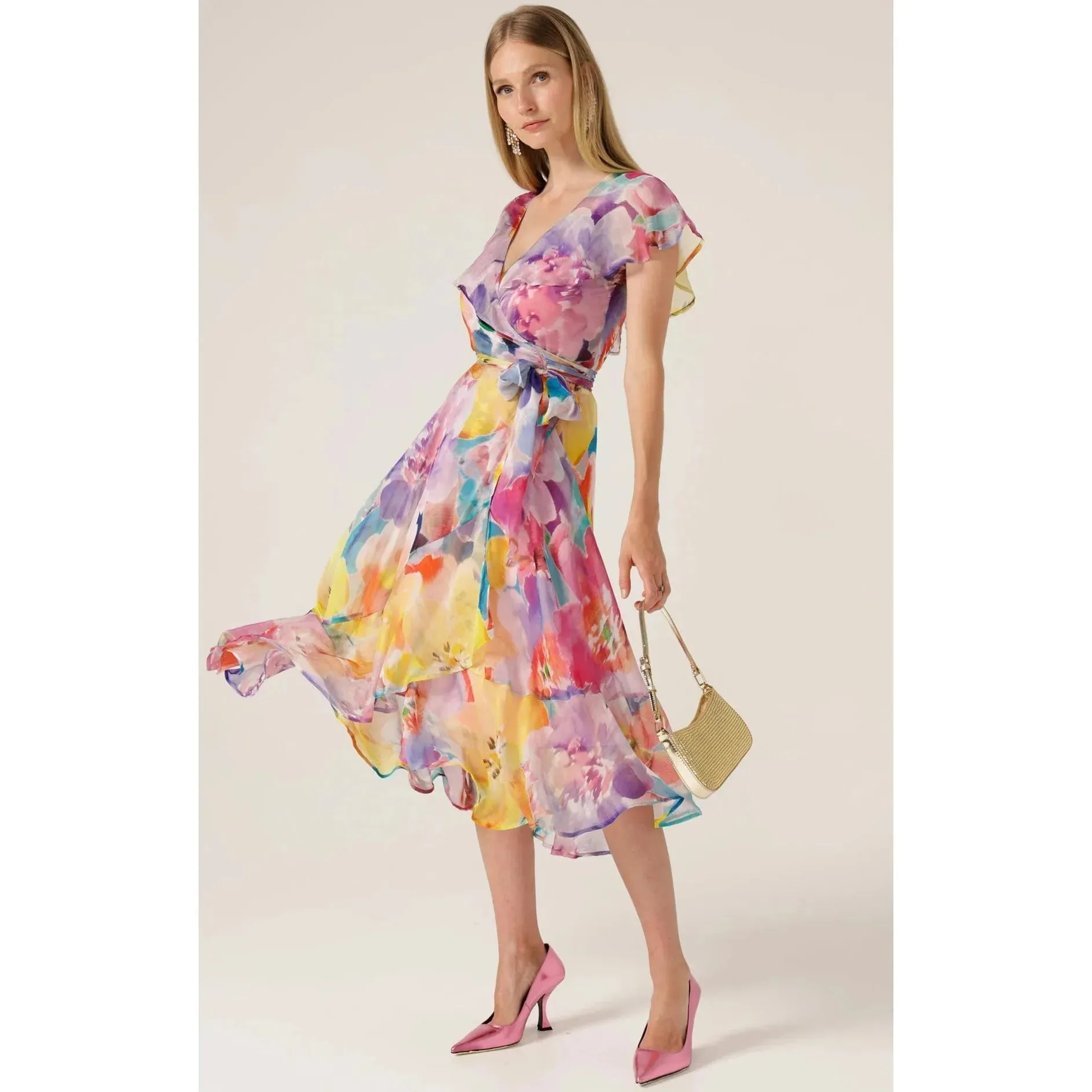 Sacha Drake Pajaritos Wrap Dress (Multi Flo)