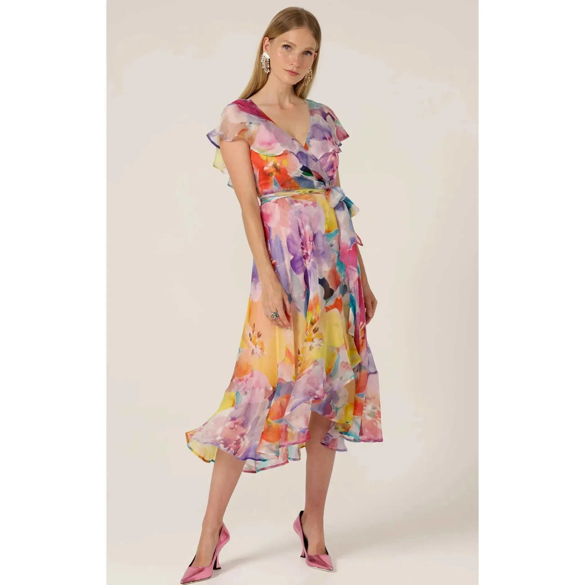 Sacha Drake Pajaritos Wrap Dress (Multi Flo)