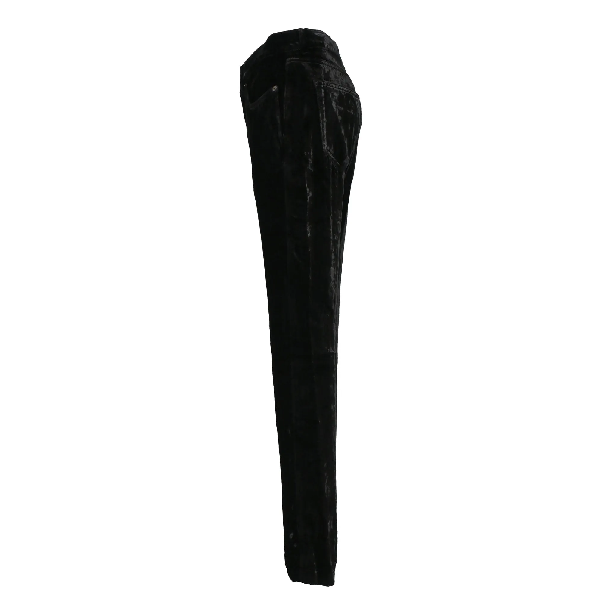 Saint Laurent Velvet-Effect Slim-Cut Trousers in Black Cupro