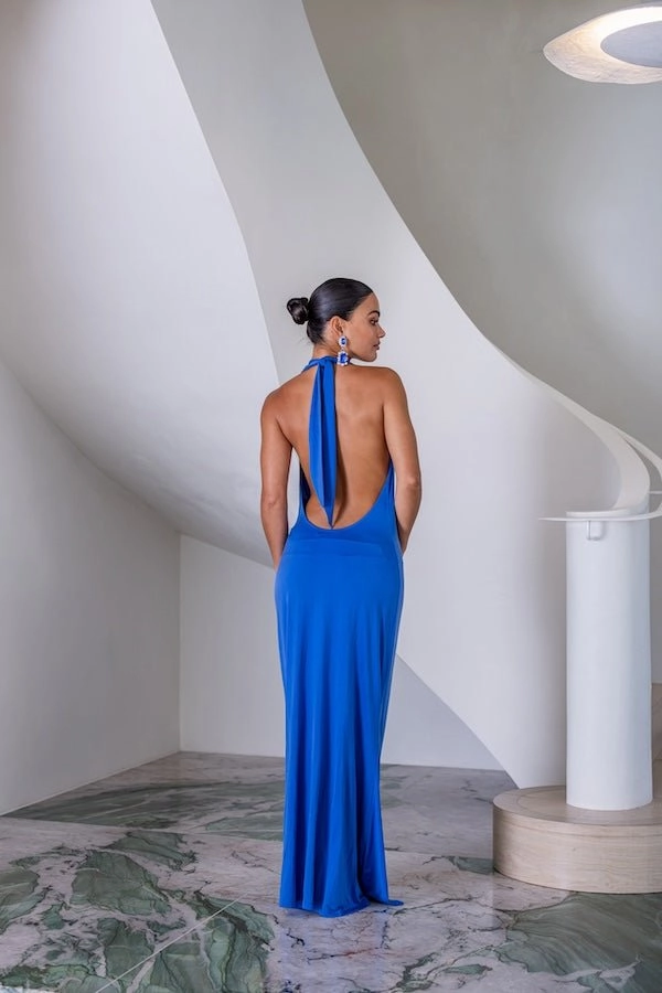 Easy-Storage Saint Plunge Maxi Dress Sapphire