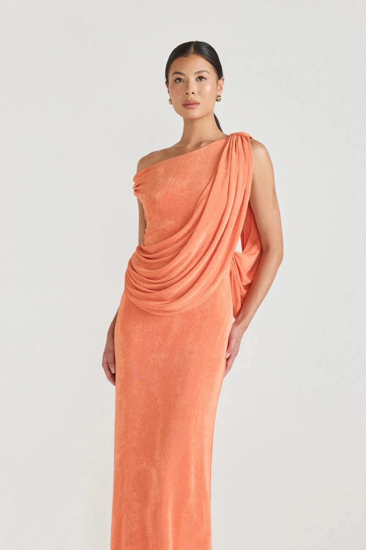 Caliste Dress Apricot Soft-touch daywear