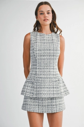 Lux Look Sleek Silhouette MILEY TWEED MINI DRESS