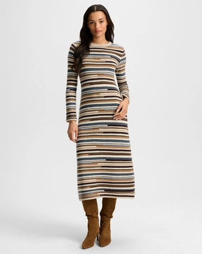 Sanders Knit Maxi Dress Dark Acorn Multi Heritage-Brand Elegant Motion