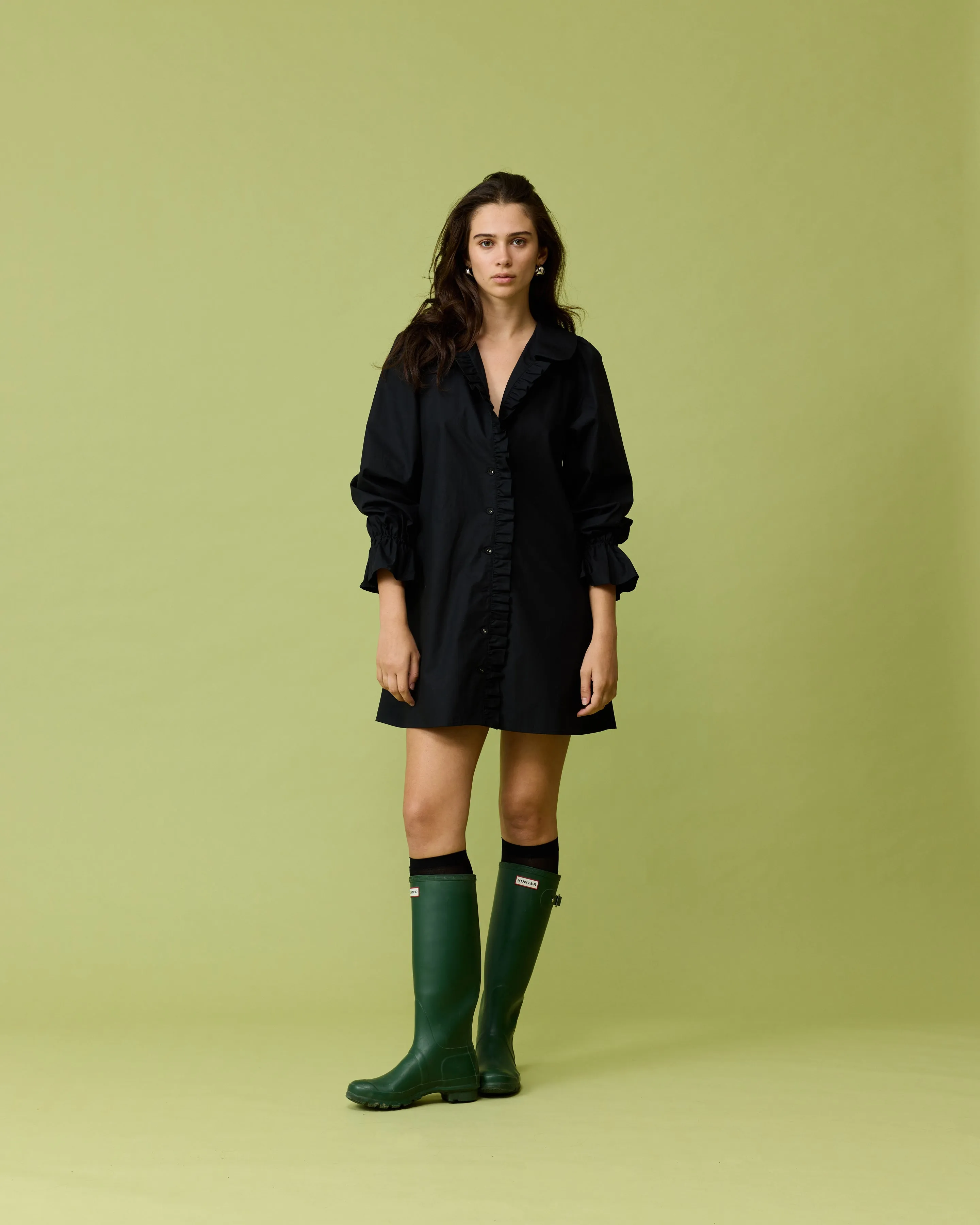 SANDLER LONG SLEEVE MINI DRESS BLACK