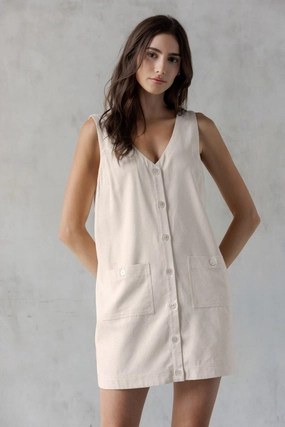 Vibrant Aesthetic SANDY BUTTON FRONT UTILITY MINI DRESS