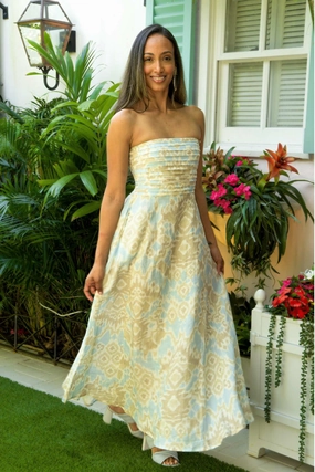 Effortless Layer Wear Minimal Touch Santa Barbara Dress / Sand and Sea Ikat