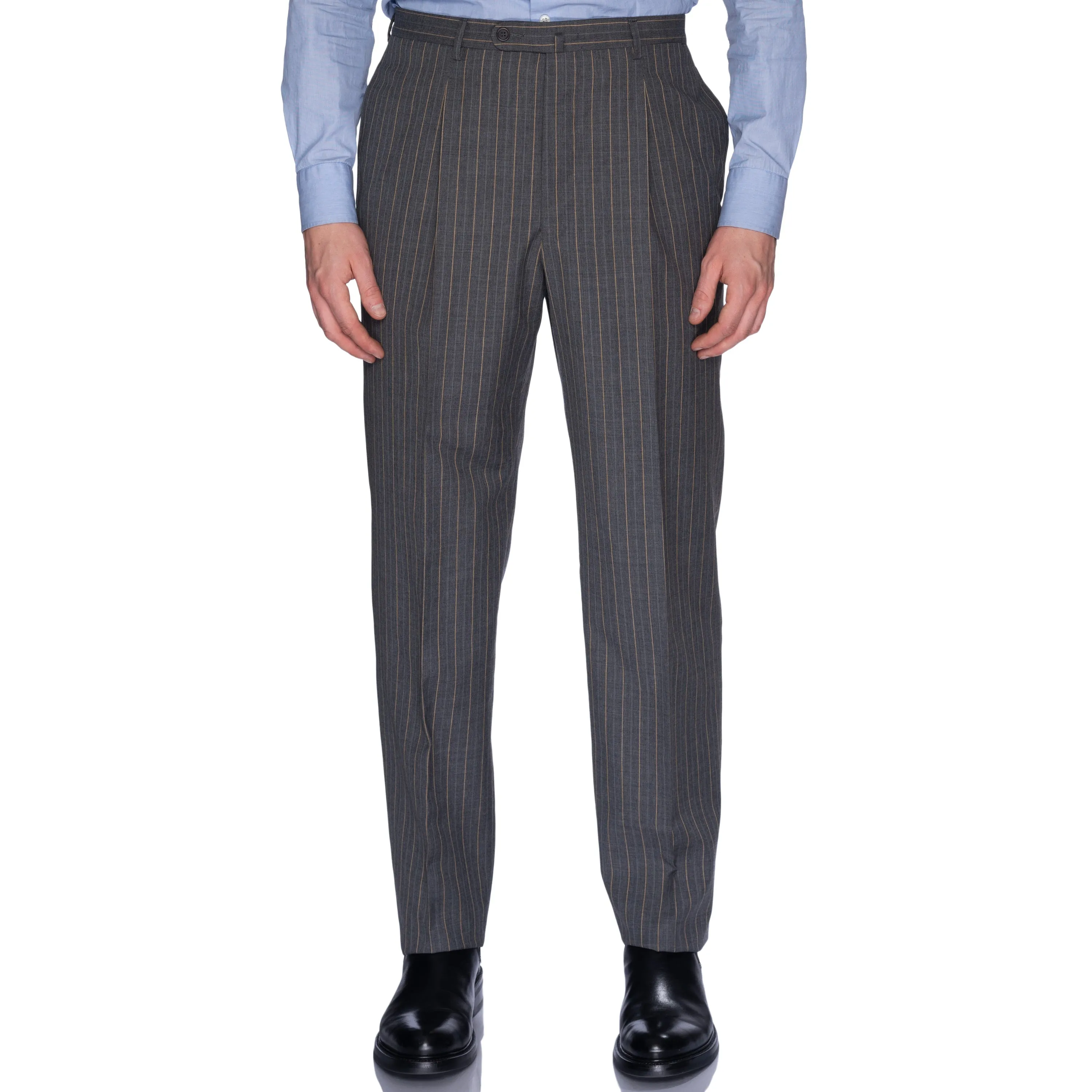 SARTORIA CASTANGIA Gray Striped Wool Business Suit EU 52 NEW US 42