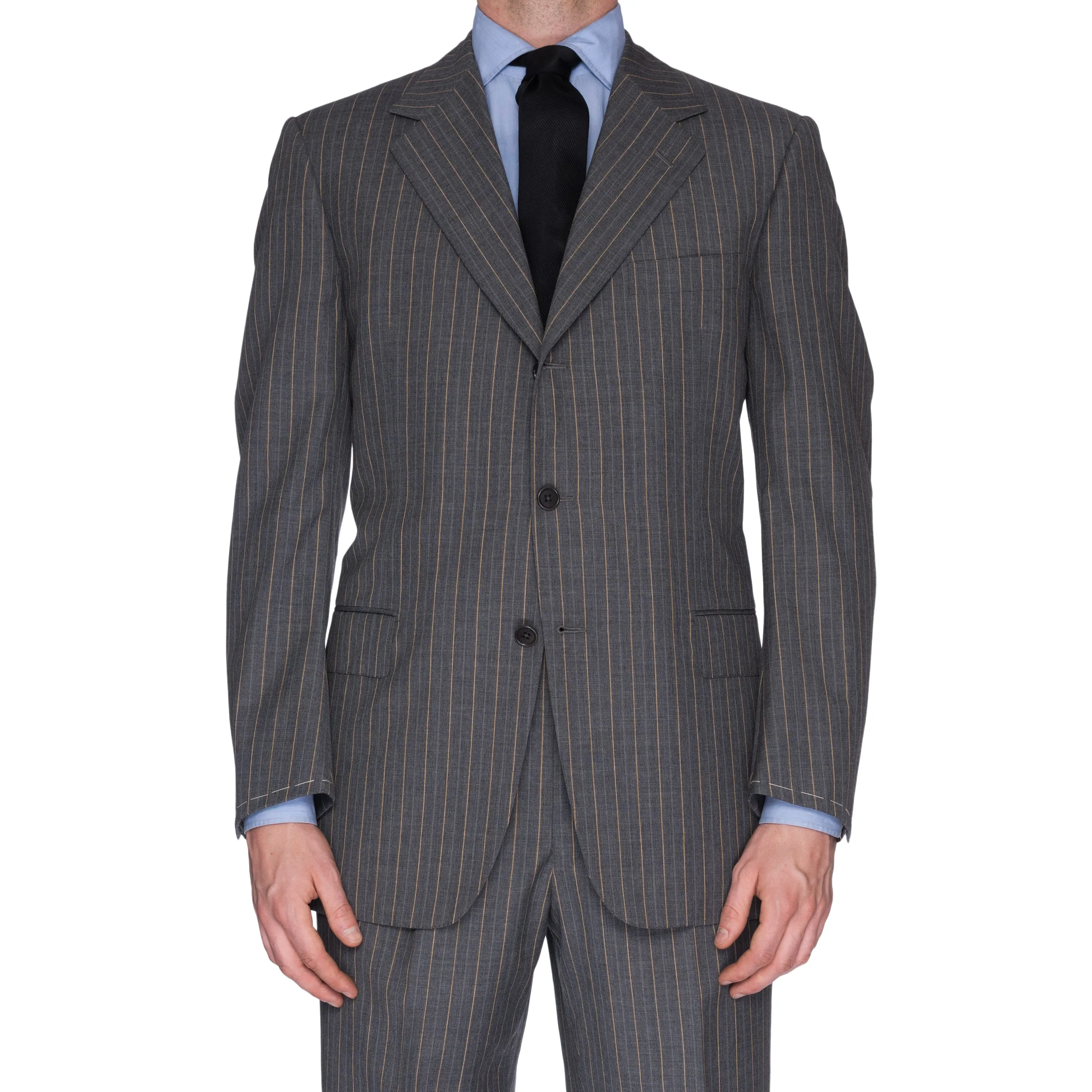 SARTORIA CASTANGIA Gray Striped Wool Business Suit EU 52 NEW US 42