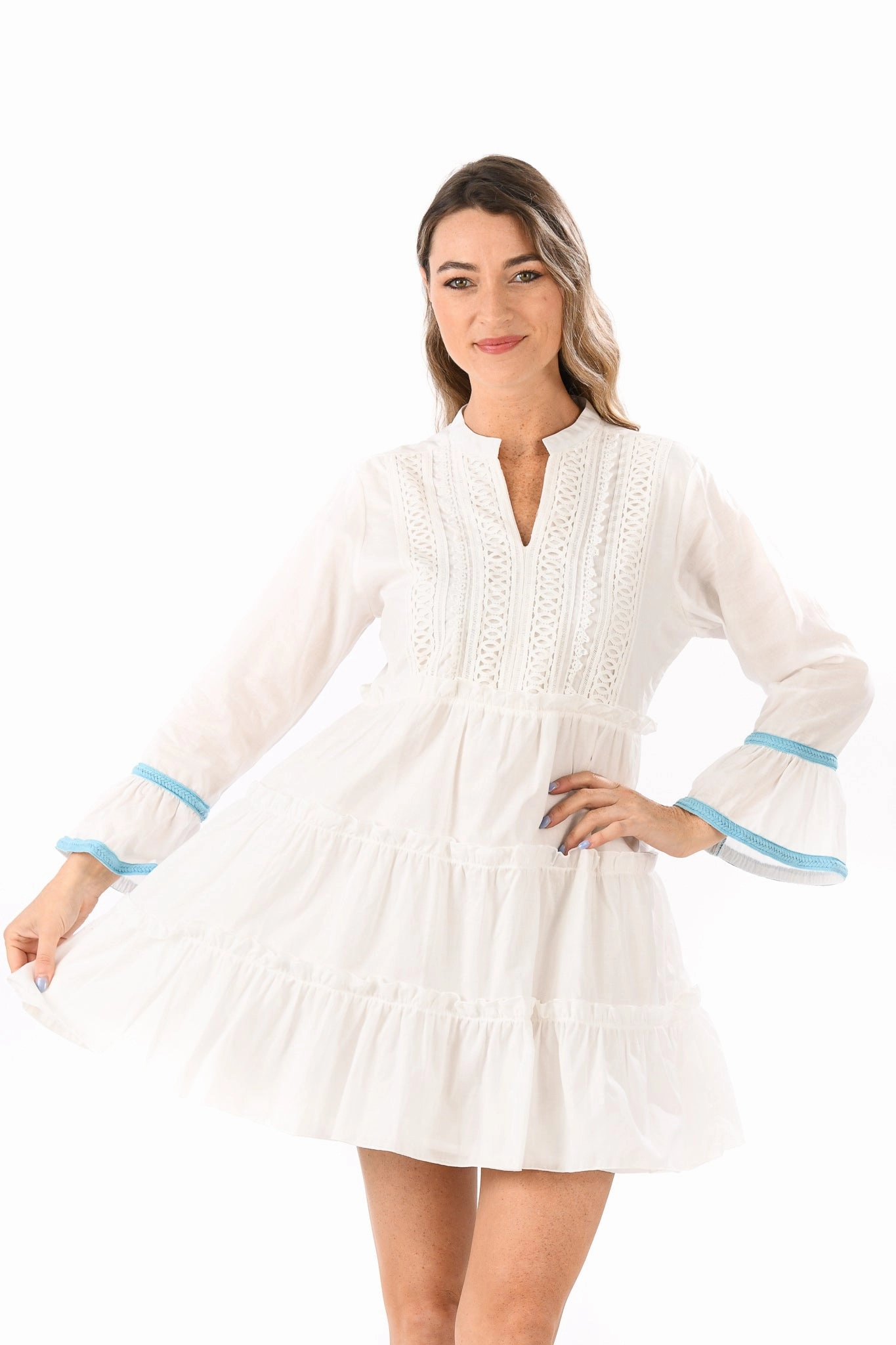 Comfortable Layer Nature Inspired Belle Dress / White