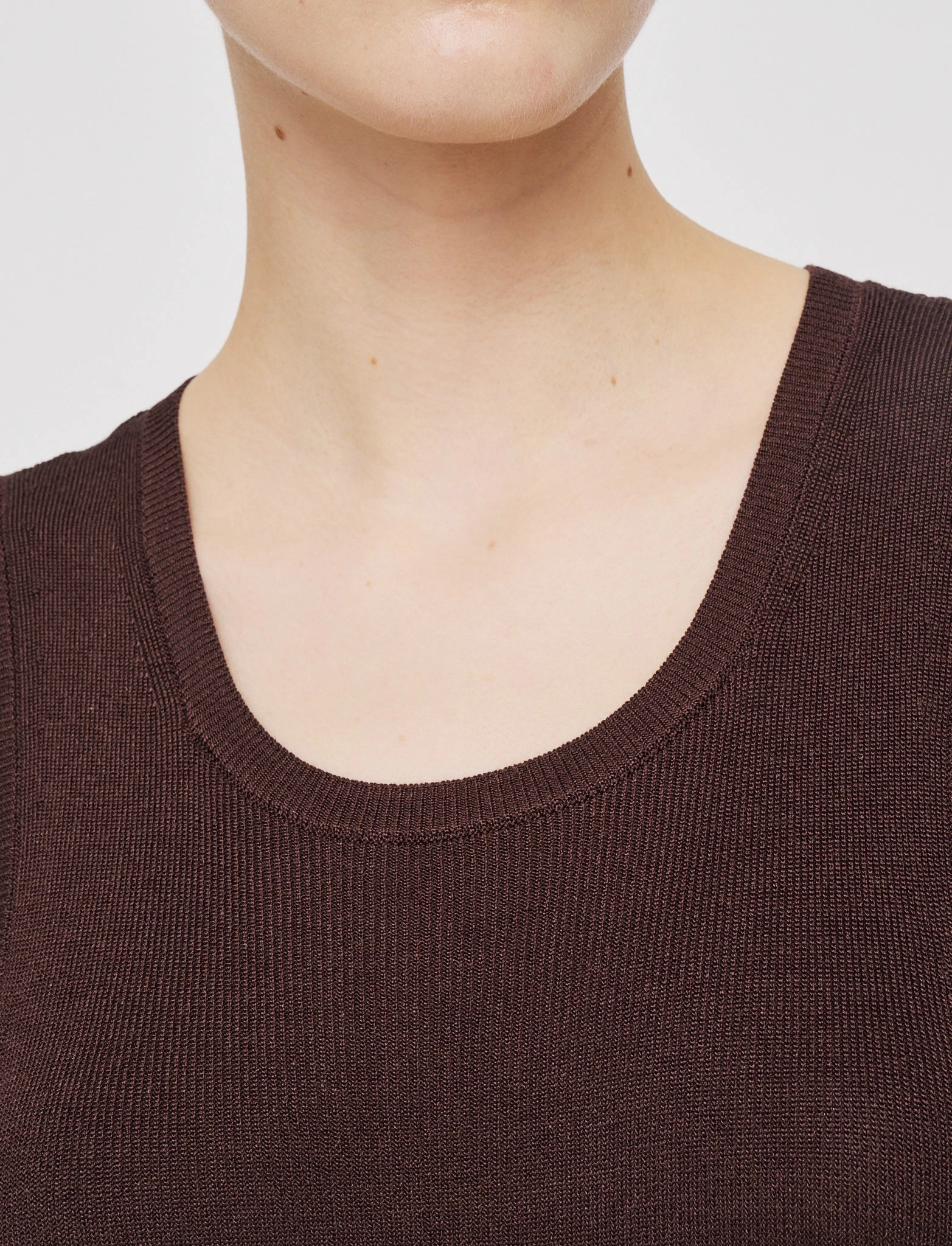Silky-Lining Satiny Rib Knit Dress