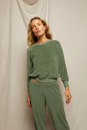 Sheer Overlay Material Variable Tension Adjustment SAYLOR LOOP TERRY SWEATSHIRT