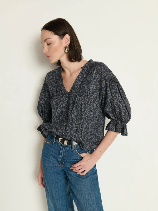 Double Layered Fabric FeatherlightConstruction SCARLET PINTUCK BLOUSE