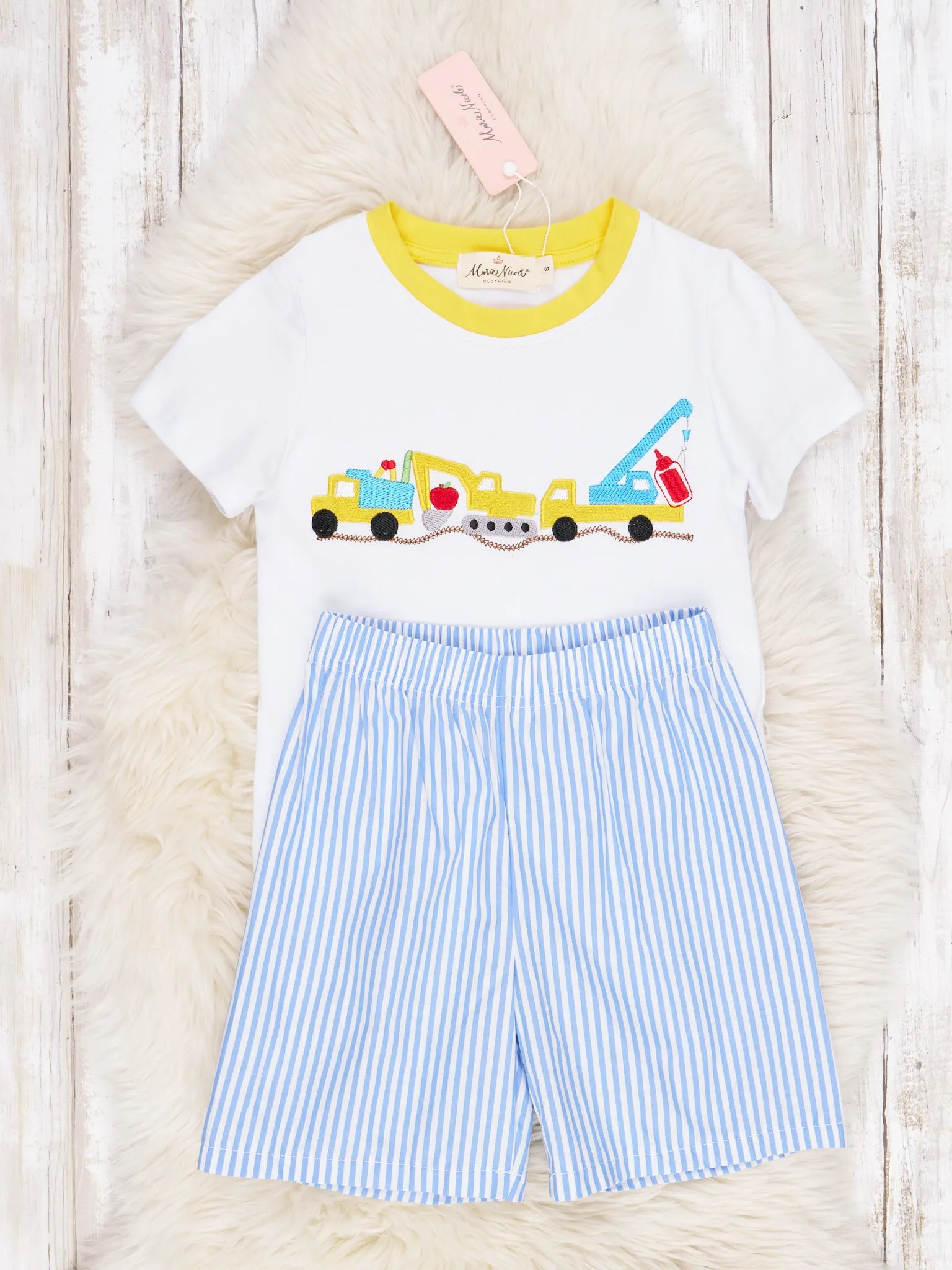 School Construction Pinstriped Outfit