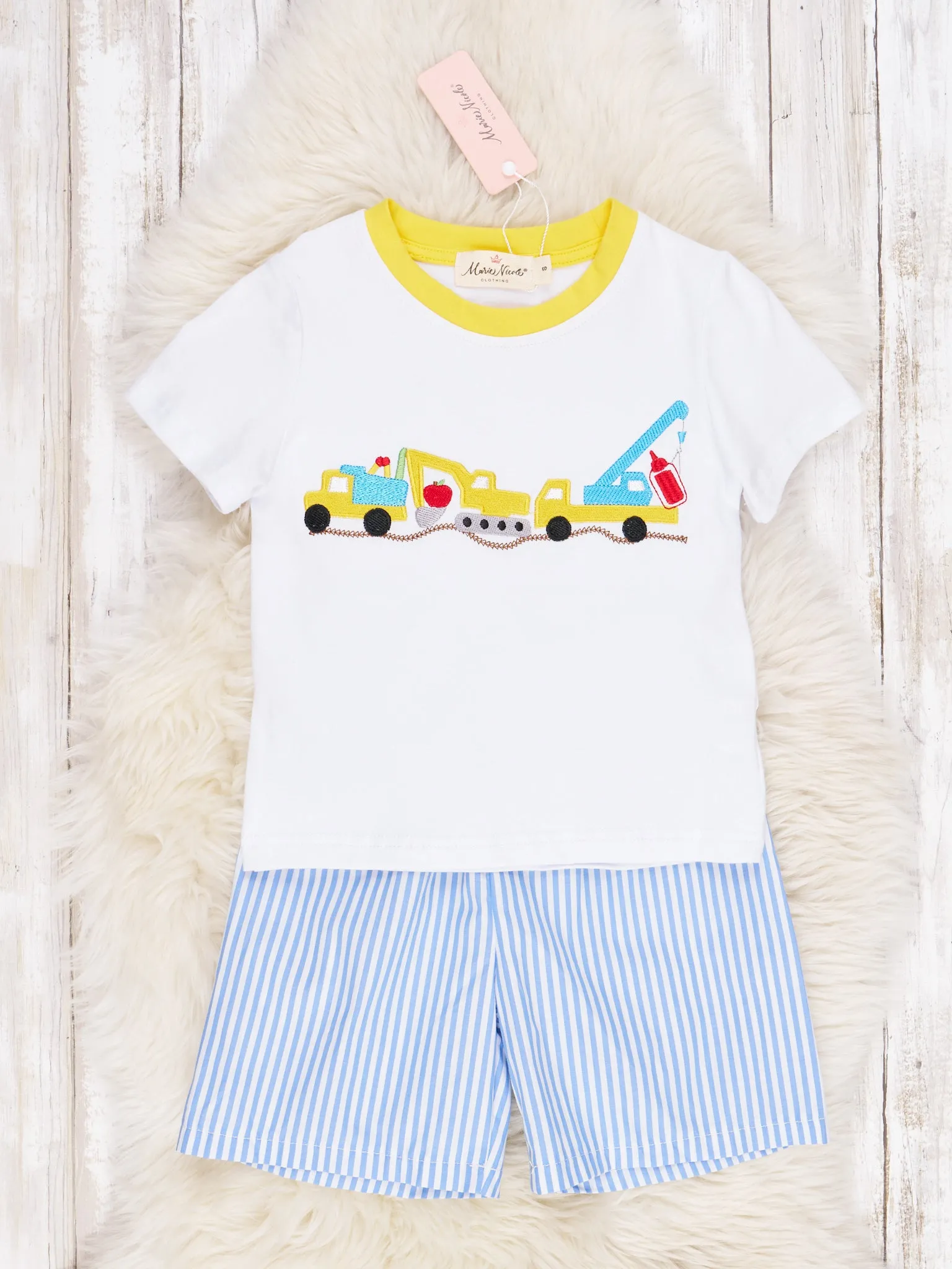 School Construction Pinstriped Outfit