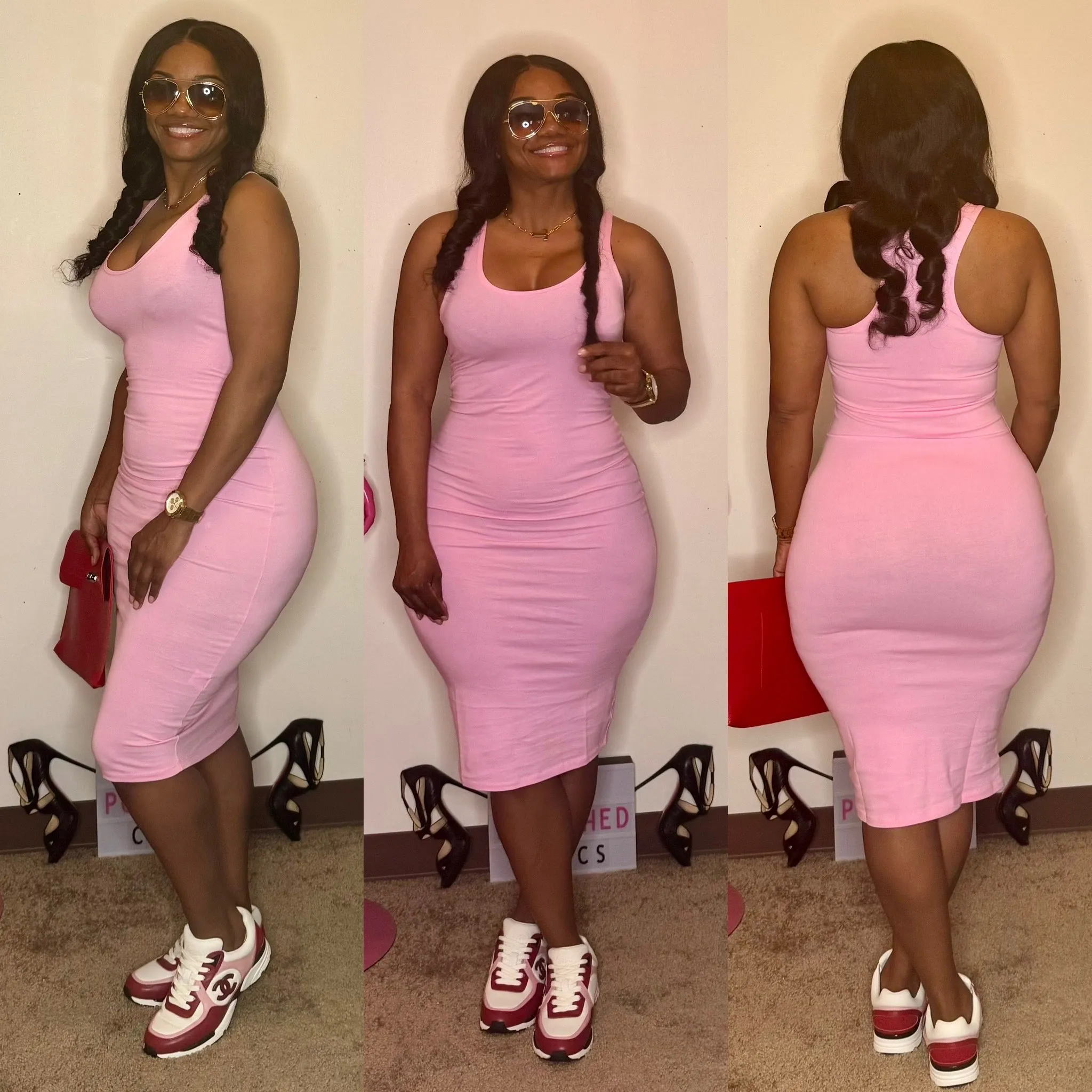 Scoop-Neck Sleeveless Dress