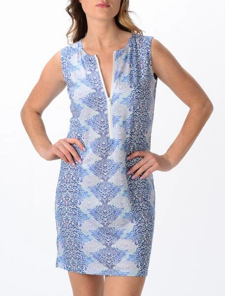 Scuba Dress / Lavender Button-front Feminine Line