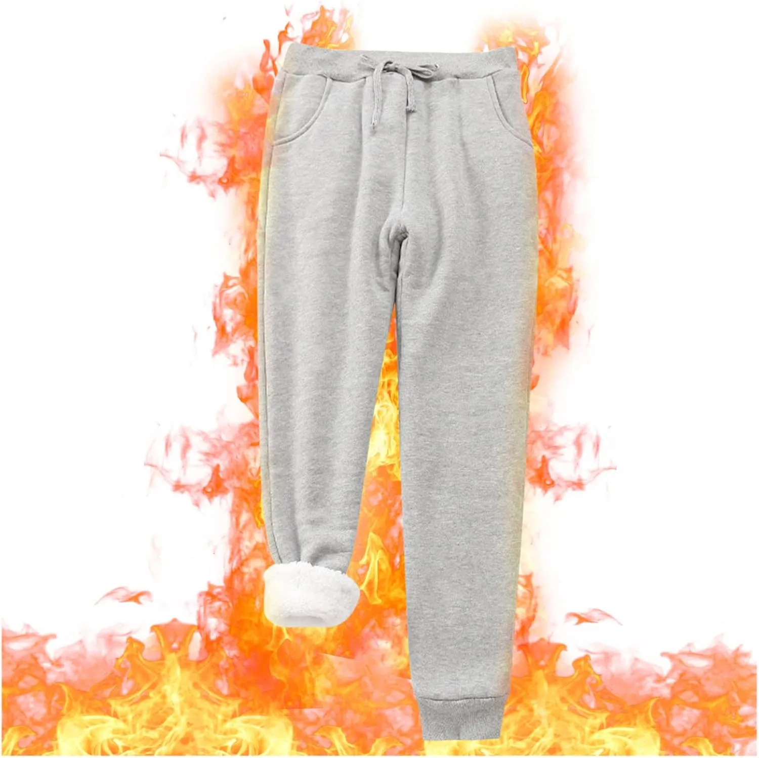 sdbrld Fleece Lined Joggers Women,Womens Sherpa Lined Sweatpants Winter Solid Athletic Running Fleece Lined Pants Sweatpants