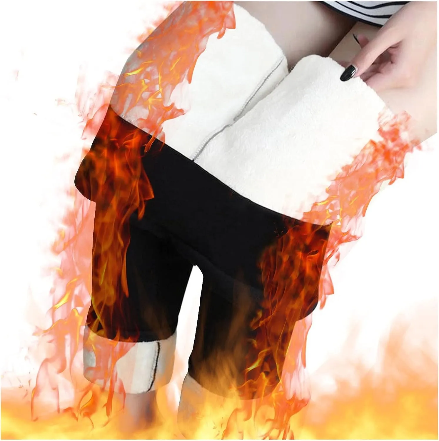 sdbrld Fleece Lined Leggings Women,Womens Fleece Lined Leggings 2023 High Waist Warm Soft Pants Tummy Control Thermal Tights