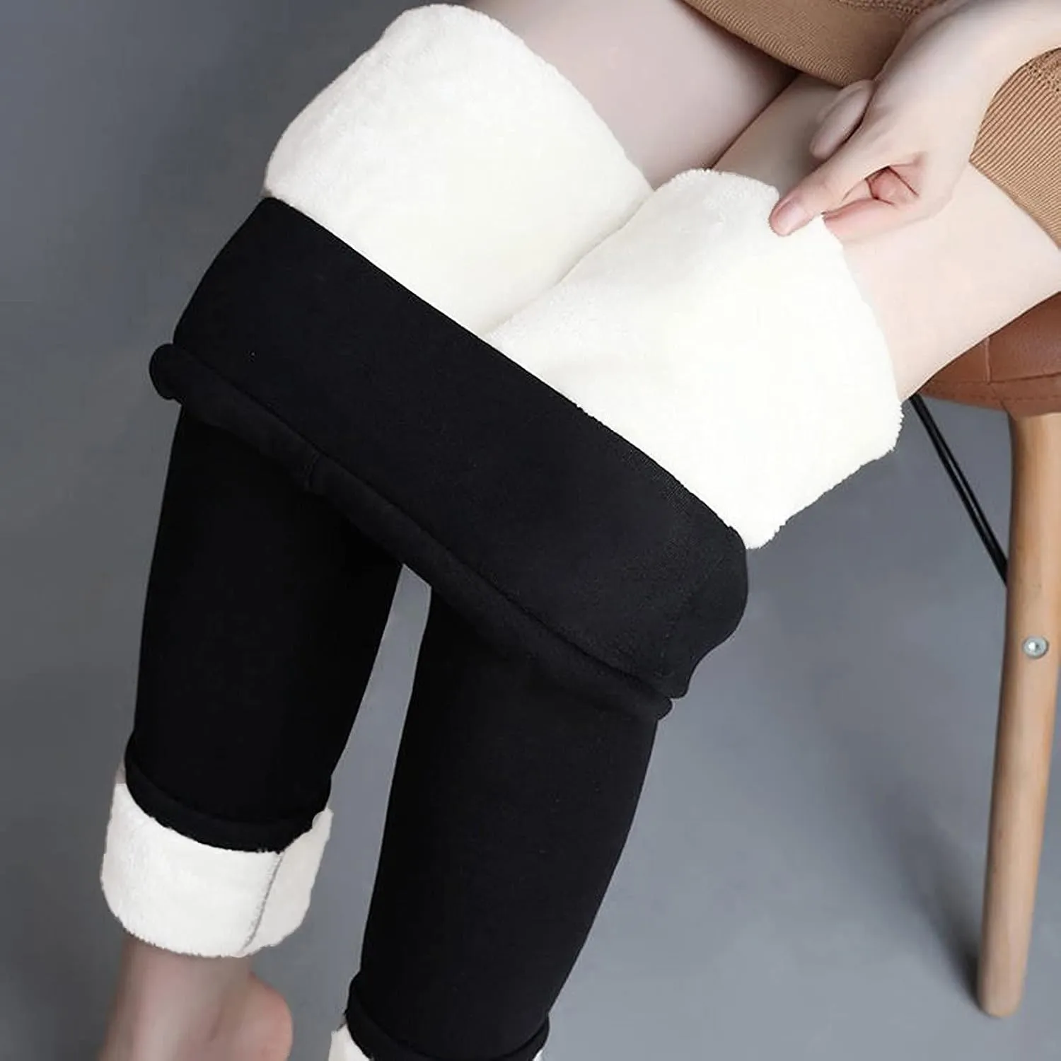 sdbrld Fleece Lined Leggings Women,Womens Fleece Lined Leggings 2023 High Waist Warm Soft Pants Tummy Control Thermal Tights